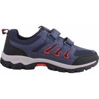 ABSOLUTE FOOTWEAR Men's Double Touch & Close Wide Fitting Walking Hiking Trainer Shoe in Navy | Size: 9
