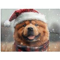 Warren Reed - Designer Snowy Christmas Chow Glass Chopping Board