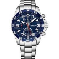 STHRLING Original Men's Concorso Quartz 40mm Chronograph Watch with Stainless Steel Link Bracelet in Blue