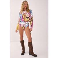 NastyGal Women's Abstract Placement Embellished Booty Shorts | Size: 12