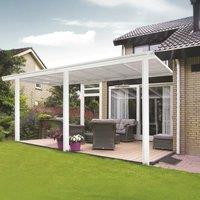 Primrose Living White Garden Veranda Canopy Patio Shade Pergola 3m x 4.34m