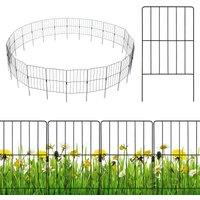 Costway 25 PCS Decorative Garden Fence Playpen Enclosure Pen Dog Cat Barrier Border in Black