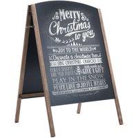 Costway Chalkboard A Board Double Sided Replaceable Blackboard 4 Writing Board Frame in Brown