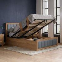 Birlea Belmont Grey & Oak Wooden Ottoman Bed Frame | Size: Double