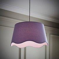 ValueLights Mabel Linen Large 30cm Scallop Edge with Trim Ceiling Light Lamp Shade in Lilac