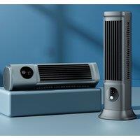 Obasyhig Residential Bladeless Vertical Tower Fan in Grey
