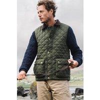 Hinter & Hobart Men's Berwick Gilet Casual Quilted Vest Sleeveless Padded Jacket in Khaki | Size: XS