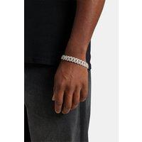 Cernucci Men's 14mm Iced Prong Link Bracelet in Metallic Silver | Size: 8