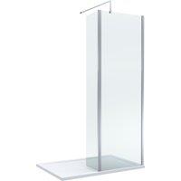 Balterley 8mm Glass Wetroom Screen & Return Chrome & Tray 1200 x 700mm in Silver