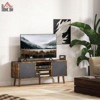HOMCOM Modern TV Cabinet Stand w/ Shelves & Drawers, Bedroom in Dark Brown