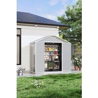 8x4ft Outdoor Apex Roof Garden PP Tool Storage Shed