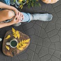 Nicoman Reversable Garden Stepping Stones Decking Paver in Dark Grey | Size: 6 Pack