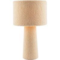 Happy Homewares Designer Table Lamp with Cream Wool Base & Shade with Inner Lining