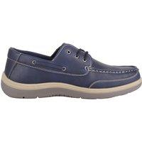 ABSOLUTE FOOTWEAR Men's Lace Up Faux Leather Casual Smart Boat Shoes in Navy | Size: 10