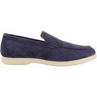 ABSOLUTE FOOTWEAR Men's Easy Slip On Suede Look Casual Loafer Shoe with Constrast Sole in Navy | Size: 9