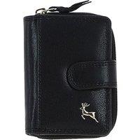 Ashwood Leather Women's Real Leather Compact Purse in Black