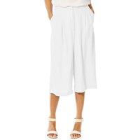 Cutie London Women's Tailored Front Fasten Culottes With Pockets in White | Size: 8