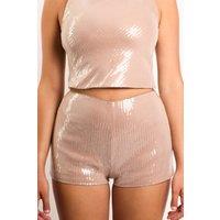Jaded Rose Women's Victor Nude Liquid Sequin Mini Shorts | Size: 10
