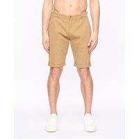 Crosshatch Sinwood Men's Tailored Stretch Canvas Chino Shorts with Jetted Pockets in Light Sand | Size: 40