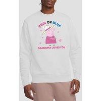 Hasbro Women's Peppa Pig Pink Or Blue Grandma Pig Loves You Sweatshirt, White | Size: Large