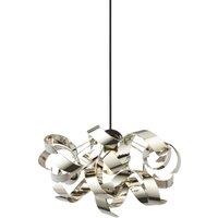Lighting Collection Chrome Curl Easy Fit Pendant Lamp Shade in Silver