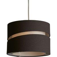 Lighting Collection Linen Shade Two Tier 28Cm Grey Lamp Shade