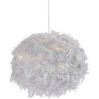 Lighting Collection Grey Feather Pendant Lamp Shade