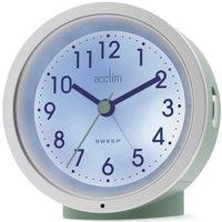 Acctim Caleb Analogue Alarm Clock Non Ticking Sweep Smartlite Crescendo Alarm in Green