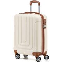 Flight Knight 55x40x20cm Cabin Carry Bag Hard Shell Suitcase TUI, Ryanair (Priority) in Cream