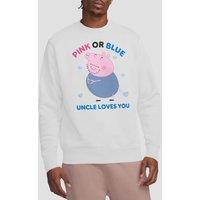 Hasbro Peppa Pig Pink Or Blue Uncle Pig Loves You Sweatshirt, White | Size: Small