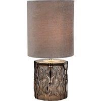 Lighting Collection Smoked Glass Table Lamp in Black
