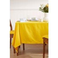 Homescapes Plain Cotton Tablecloth, 178cm x 300cm in Yellow | Size: 178 cm x 300 cm