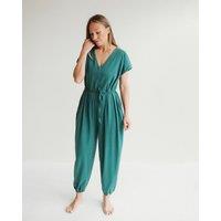 Rita Green Tie Waist Jumpsuit
