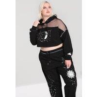 Hell Bunny Women's Solaris Printed Cropped Hoodie Black | Size: Medium