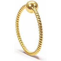 Raina Jewels Women's 22ct Yellow Gold Tiny Rope Dainty Nose Hoop Huggie Ring 8mm Diameter