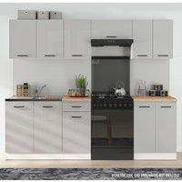 Heze Furniture Summer 7 Unit Kitchen Cabinets Set 240cm - Light Grey Gloss