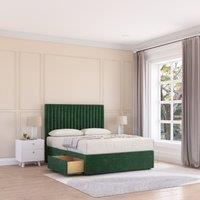 Sloomy Manhattan Divan Bed Base No Drawers & 26 Struts Headboard in Emerald | Size: Super King