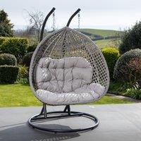 Artemis Home Oakley Double Swing Egg Pod Chair in Light Grey