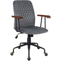 Costway Velvet Leisure Chair Adjustable Swivel Home Office Chair Rolling Computer Chair Grey