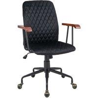 Costway Velvet Leisure Chair Adjustable Swivel Home Office Chair Rolling Computer Chair Black