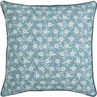 Helena Springfield 'Folk Ditsy' Cotton Cushion in Teal | Size: 45 cm x 45 cm