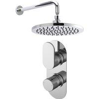 Balterley Current Shower Bundle Concealed Round Twin Valve Arm Head Kit in Silver