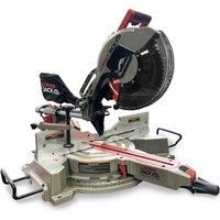 Lumberjack 12 Inch Double Bevel Mitre Saw with LED Shadow Light in Red | Size: 1000mm x 760mm