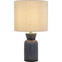 Lighting Collection Ceramic Ridge Table Lamp in White