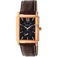Heritor Automatic Men's Frederick Leather-Band Watch in Rose Gold