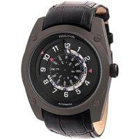Heritor Automatic Men's Daniels Semi-Skeleton Leather-Band Watch in Black