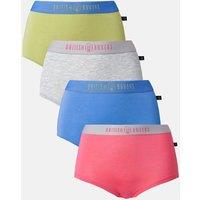 British Boxers Women's Pack of Four "Fresh Pastels" Bamboo Hipster Boxer Briefs | Size: 4XL