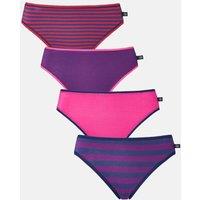 British Boxers Women's Pack of Four "Cherry Pie" Bamboo High Leg Knickers in Dark Pink | Size: Medium