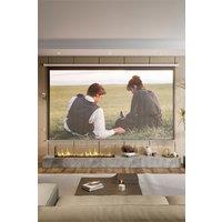 120" Electric Motorized Wall Mounted Projector Screen with Remote 16:9 White Crossbar