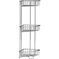 Orsina 3 Tier Chrome Corner Storage Caddy in Silver